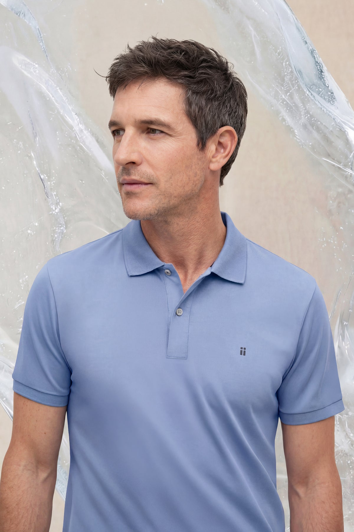 ICE polo shirt for men Aegean blue