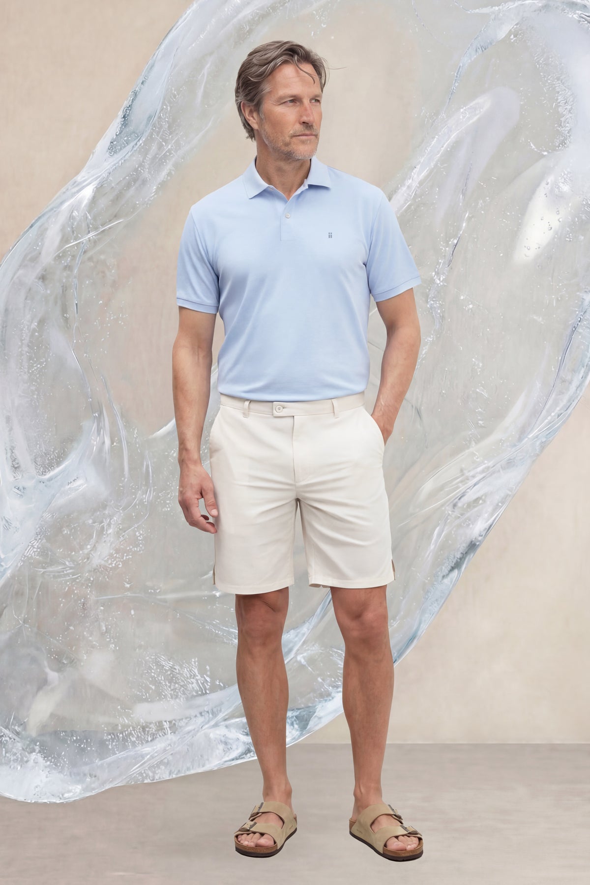 Polo manga corta hombre azul halo Ice