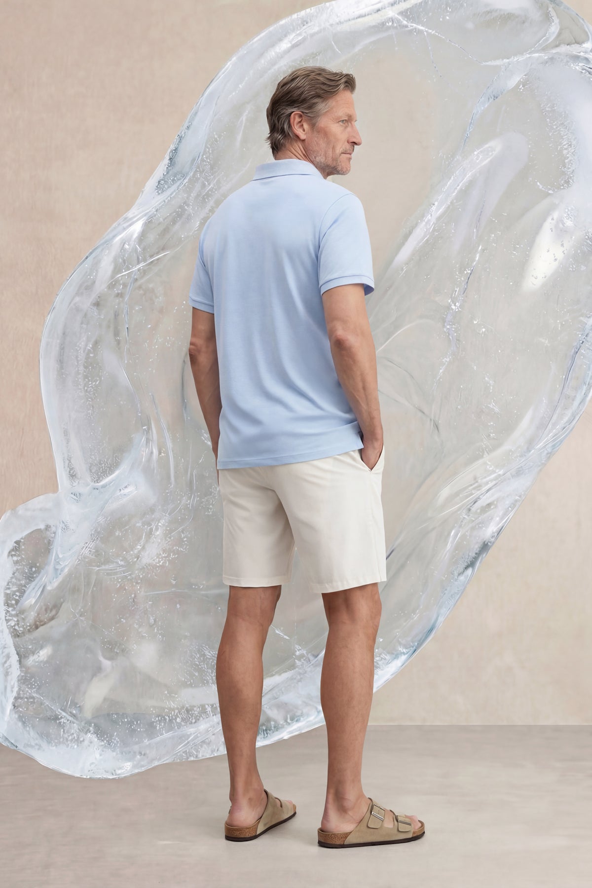 Polo manga corta hombre azul halo Ice