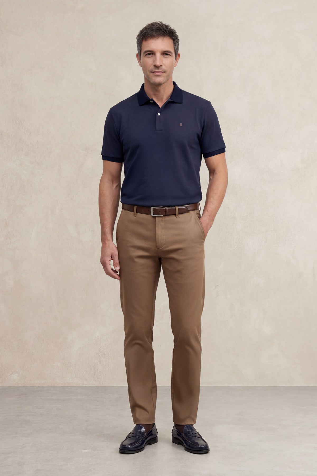 Polo de homem Ranger azul marinho de manga curta