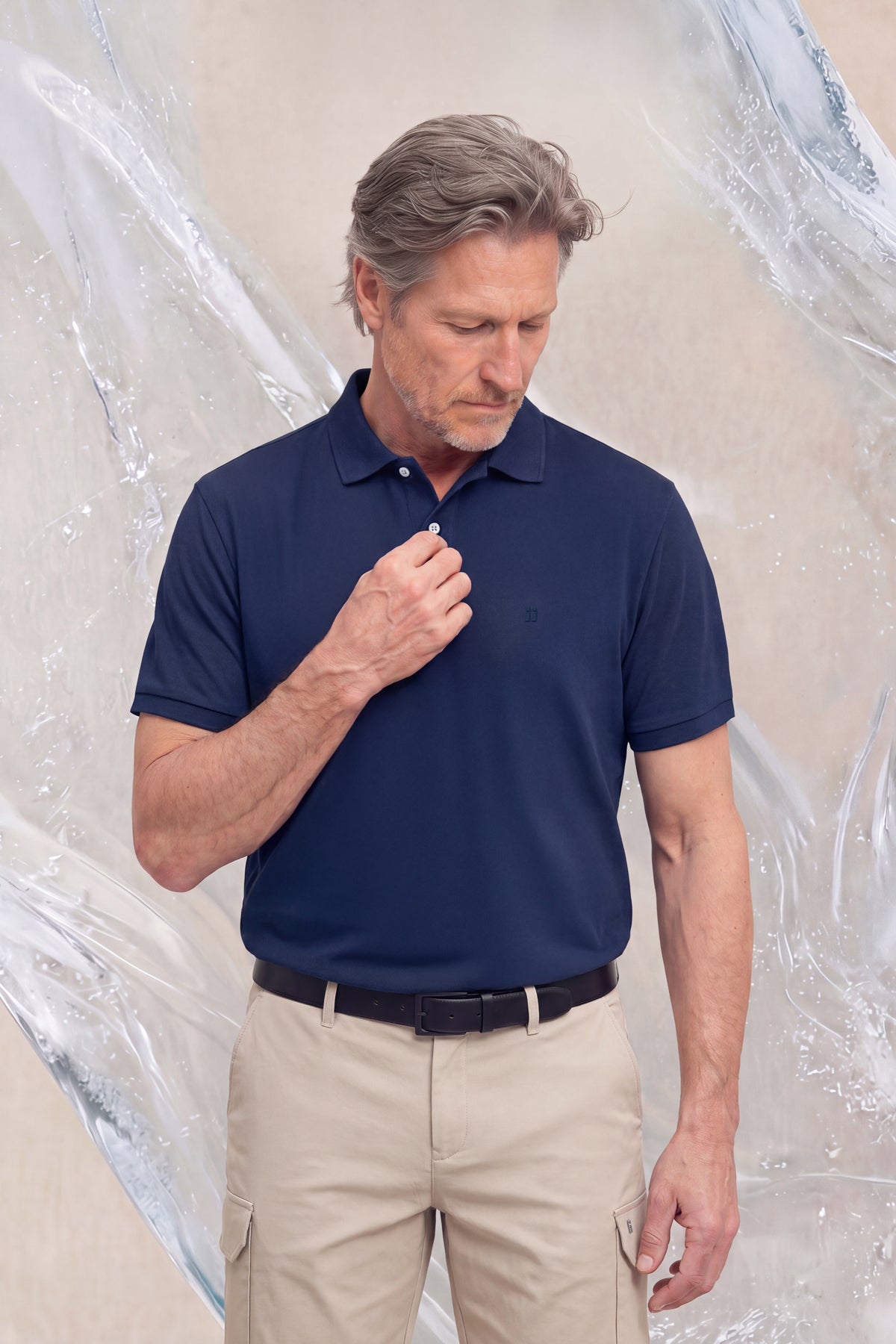 Polo manga corta hombre azul marino Ice