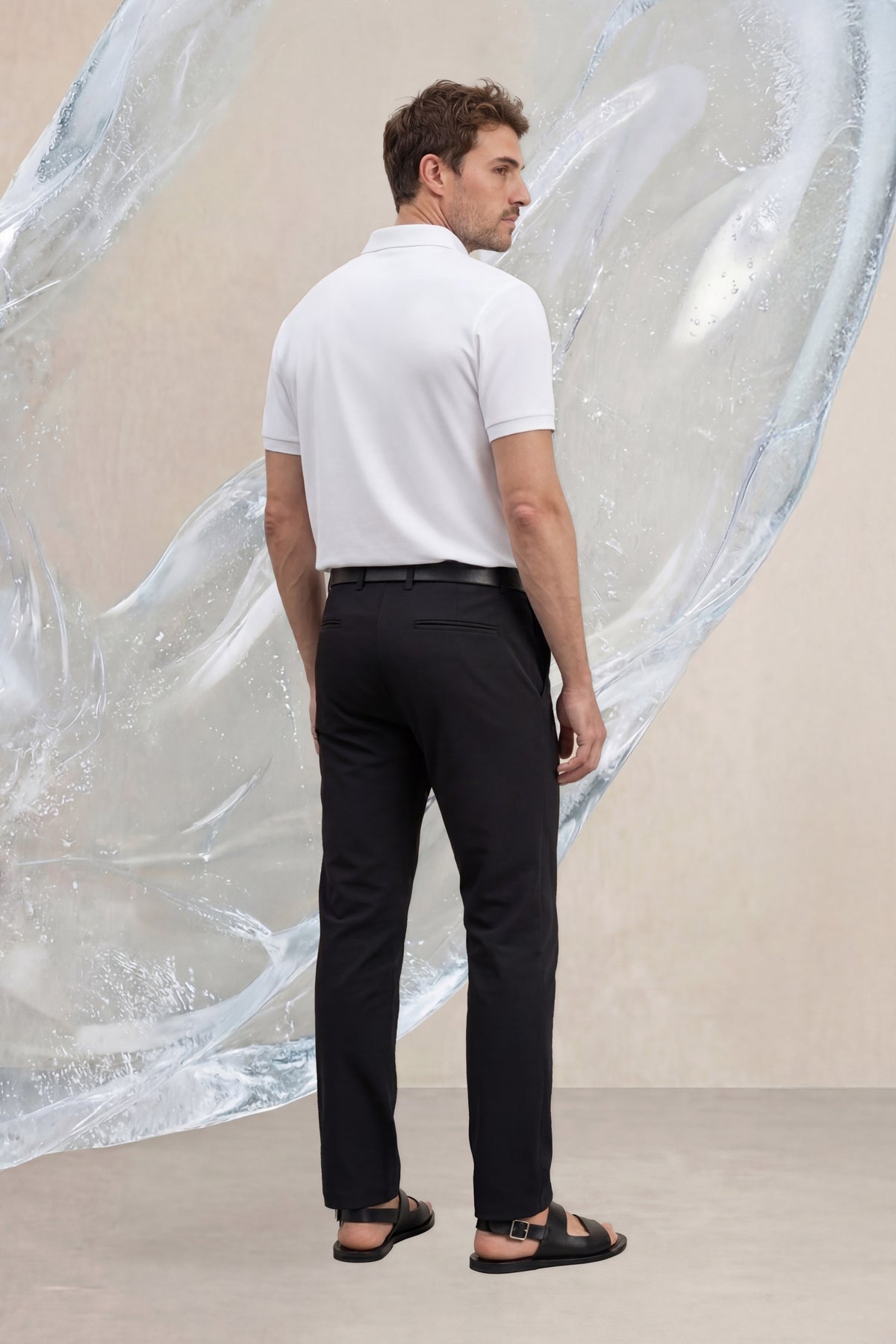 Men's white short-sleeved polo shirt Ice