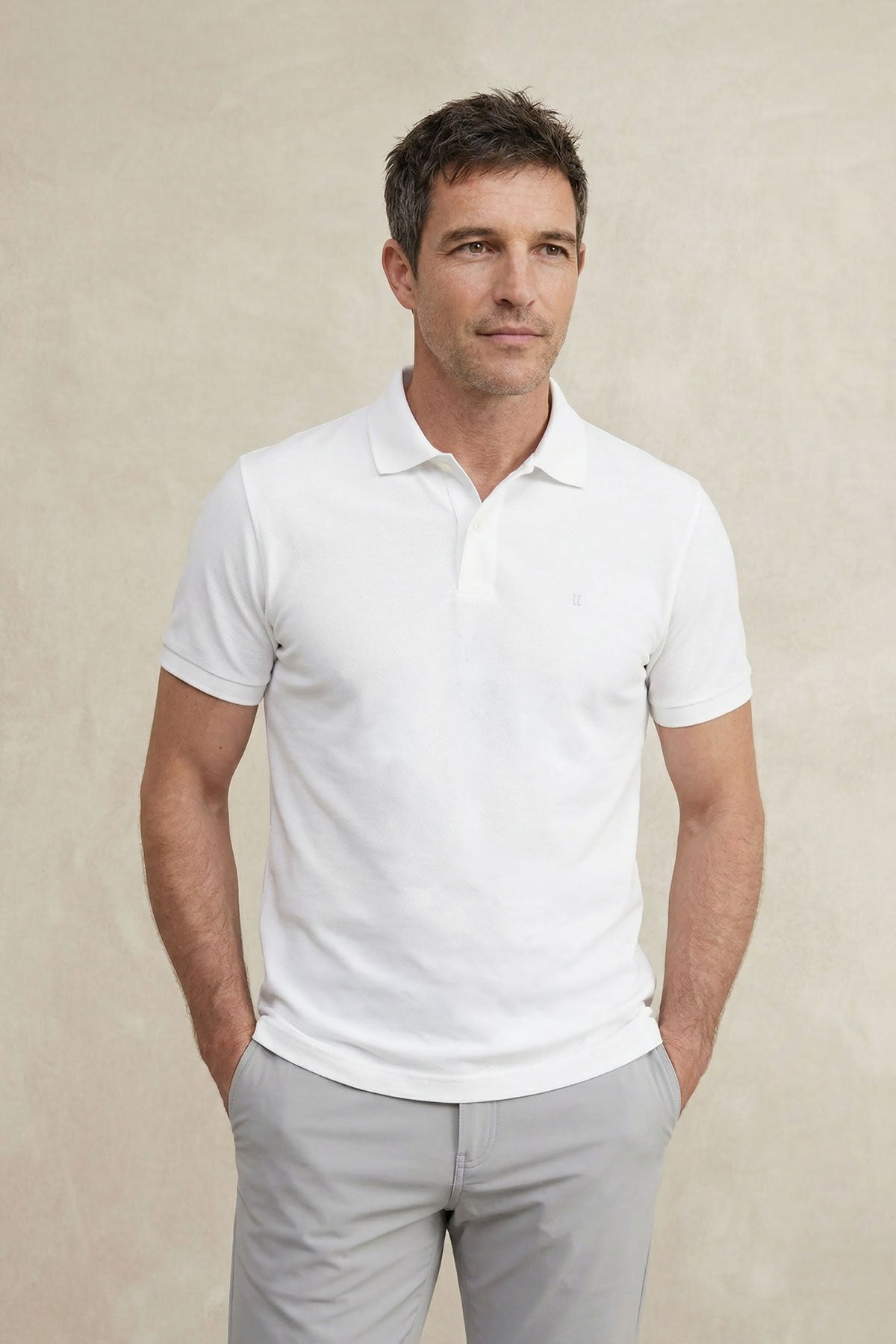 Men's white short-sleeve polo shirt Ranger