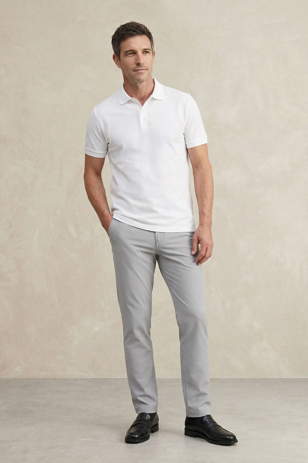 Men's white short-sleeve polo shirt Ranger