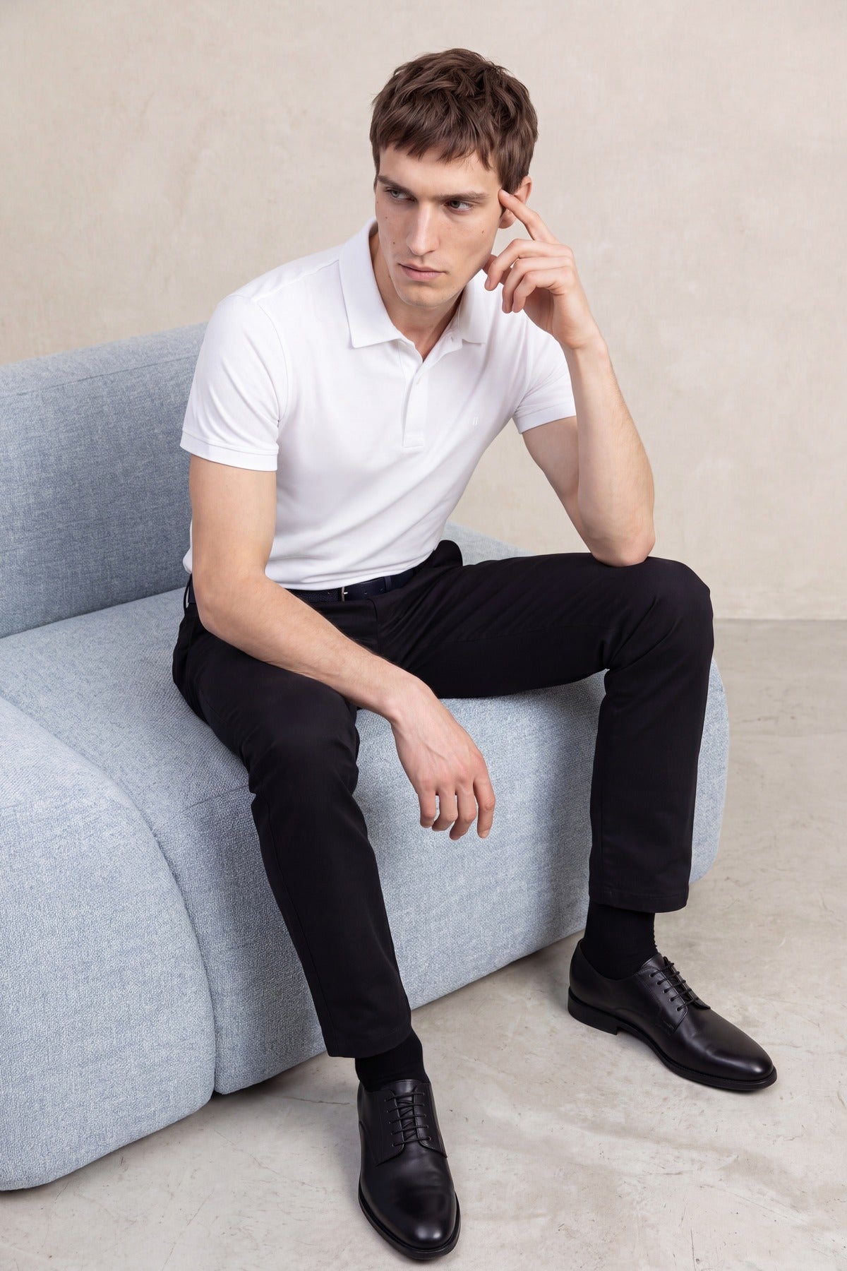 Men's white short-sleeve polo shirt Ranger