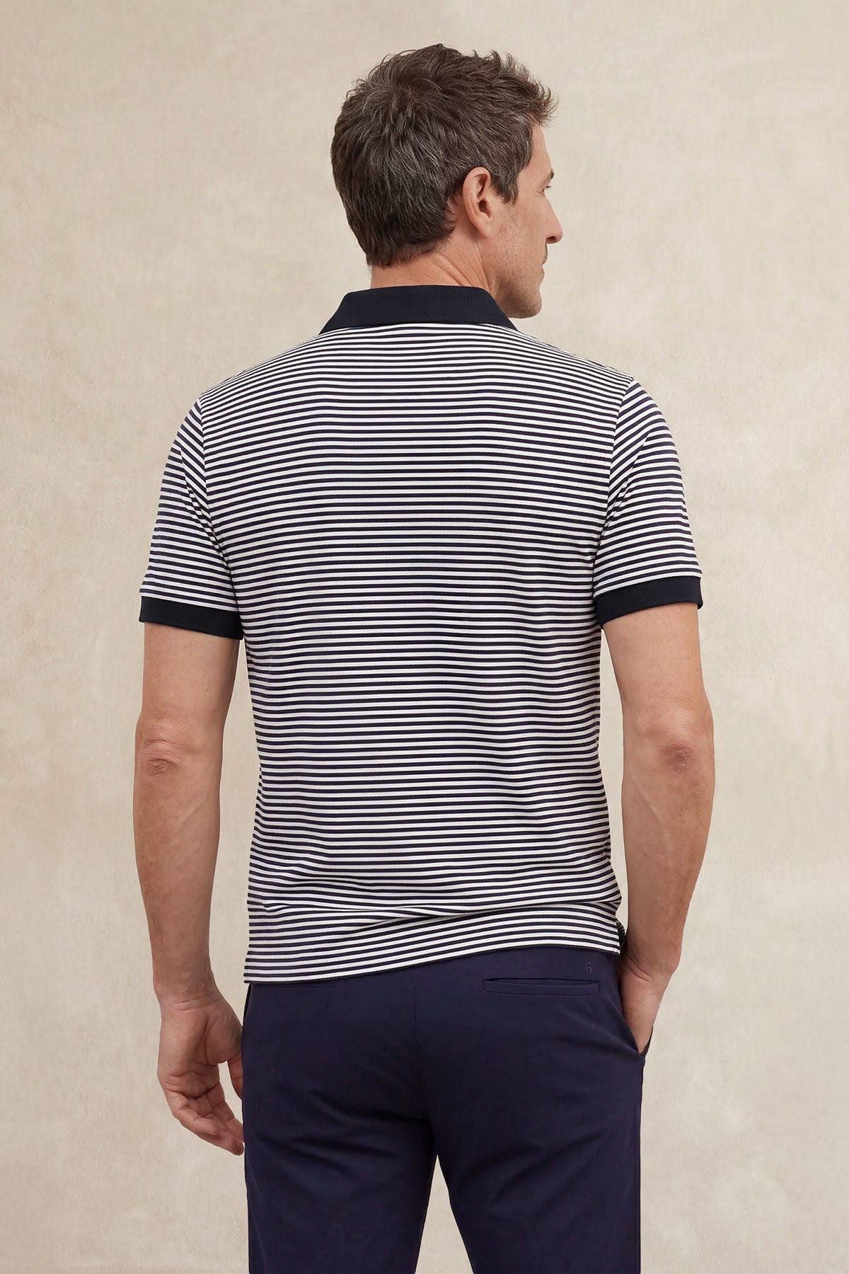 Polo manga corta hombre estampado rayas azul marino Ranger