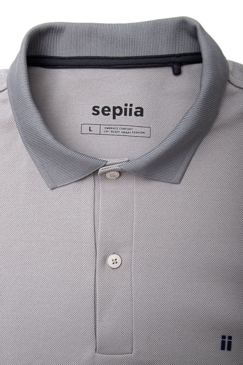 Polo de homem Ranger cinza escuro de manga curta