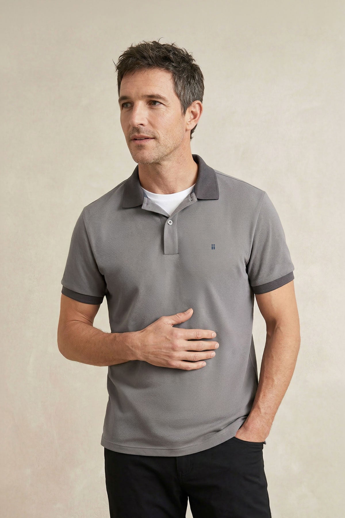 Polo manga corta hombre gris oscuro Ranger