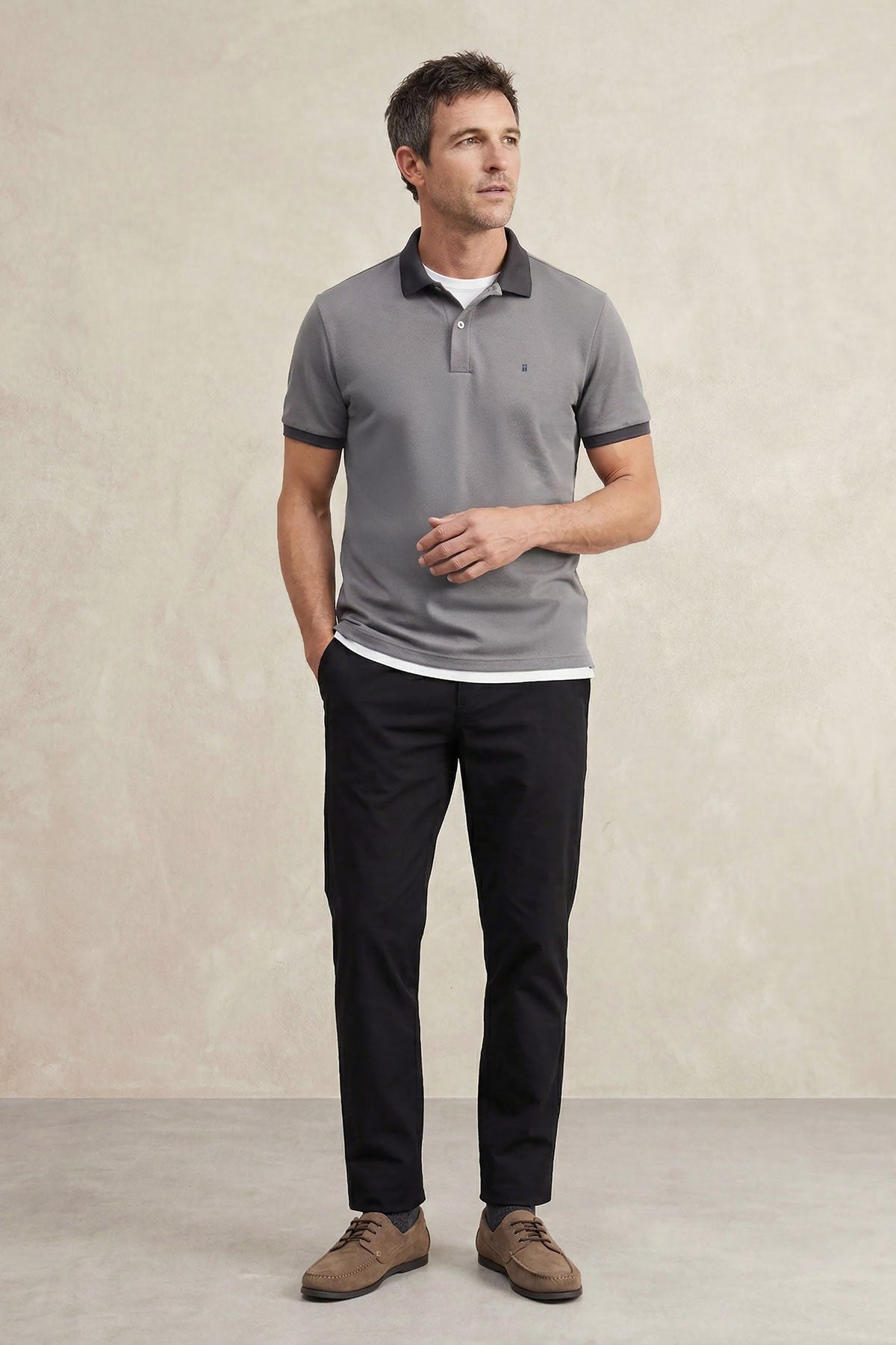 Polo manga corta hombre gris oscuro Ranger