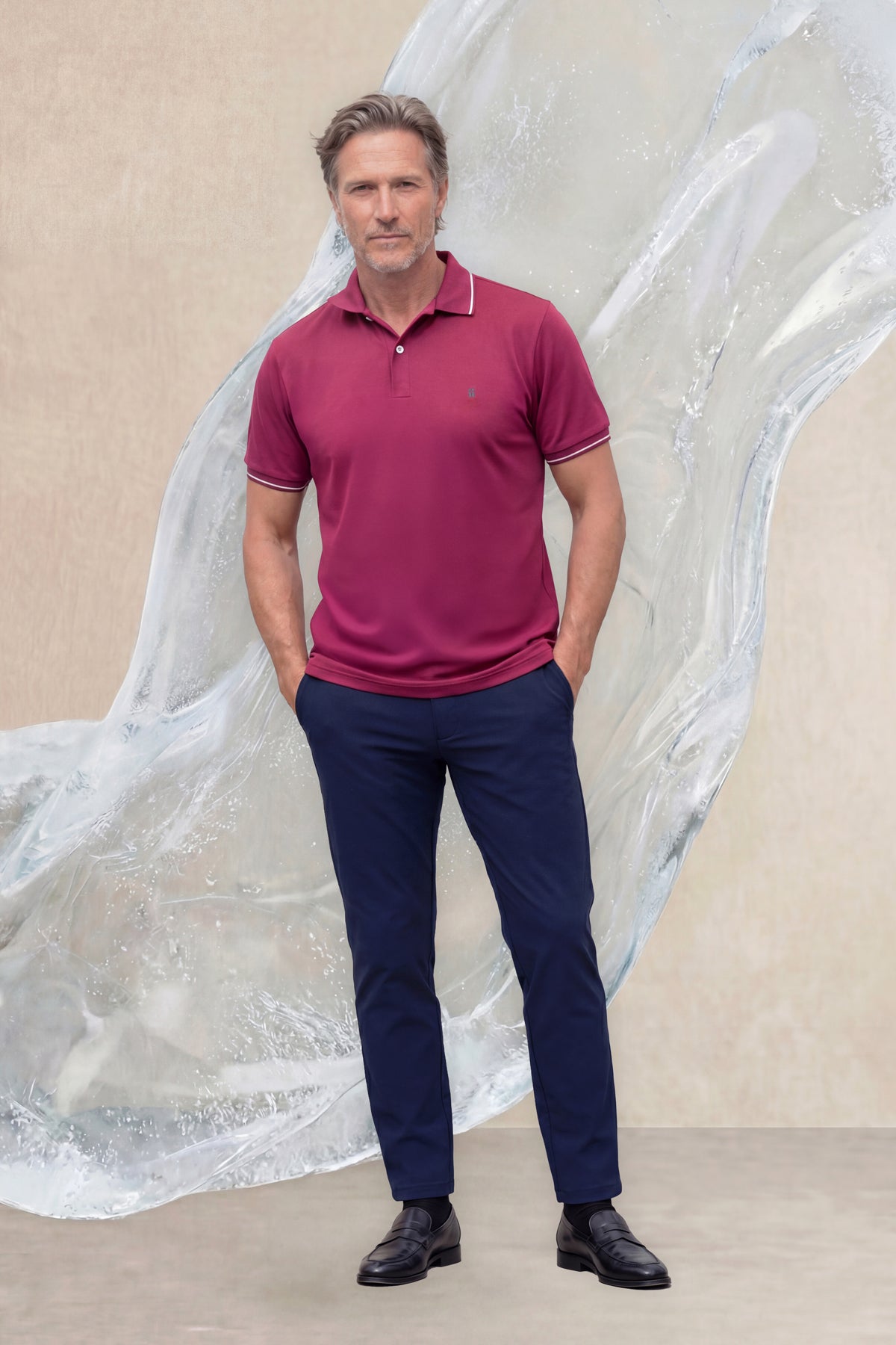 Polo manga corta hombre morado Ice