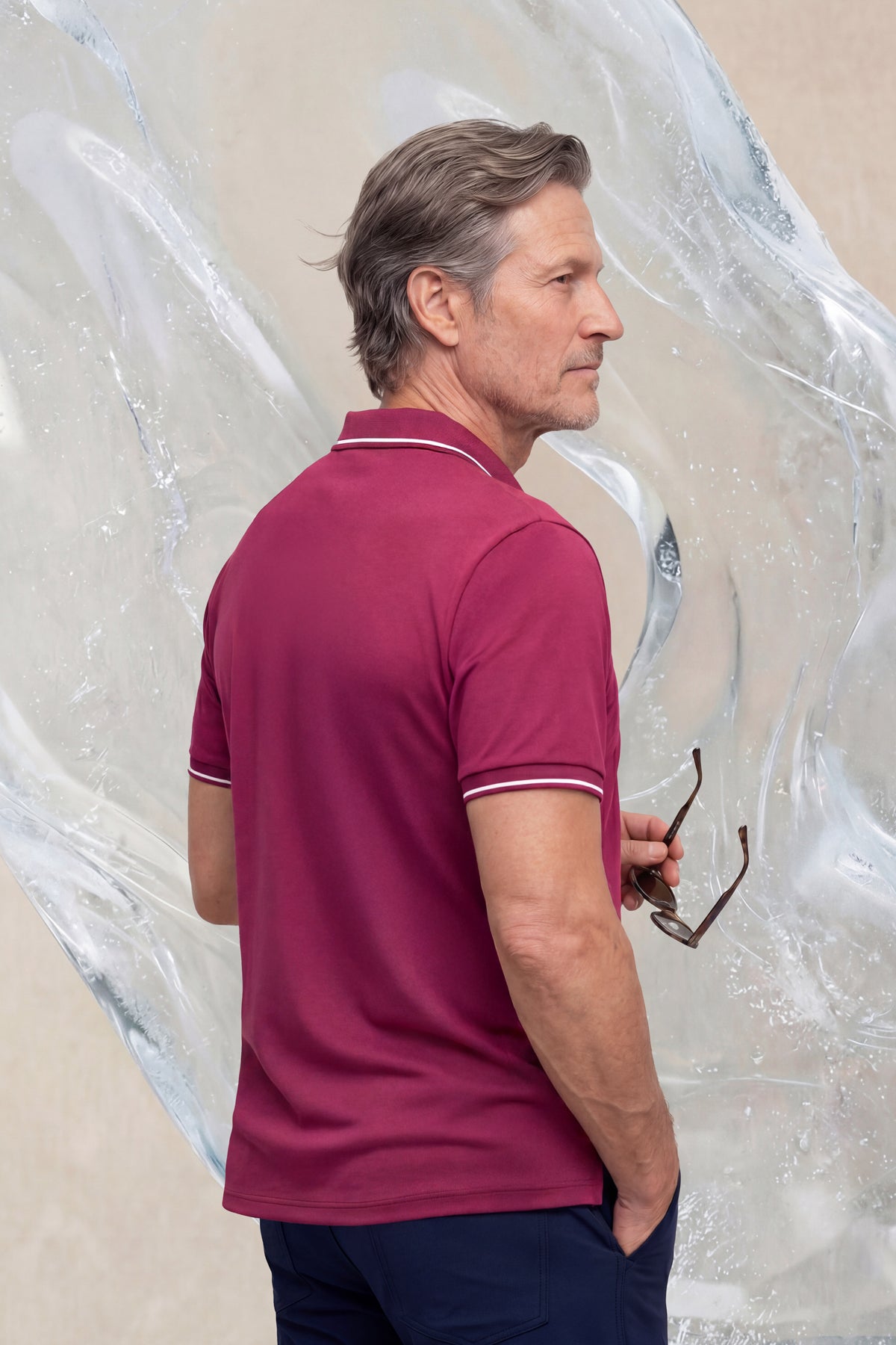 Polo manga corta hombre morado Ice