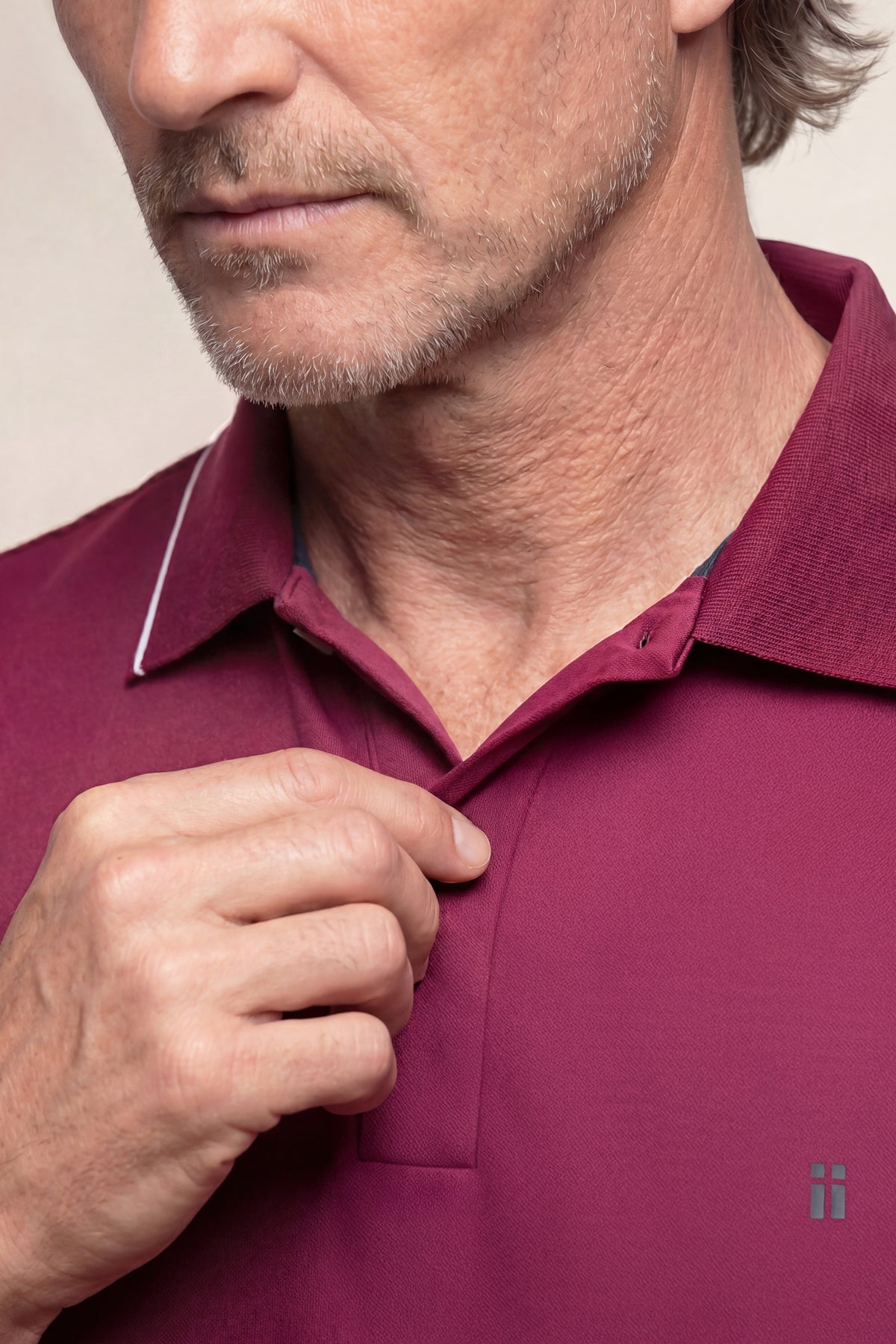 Men's purple short-sleeved polo shirt Ice