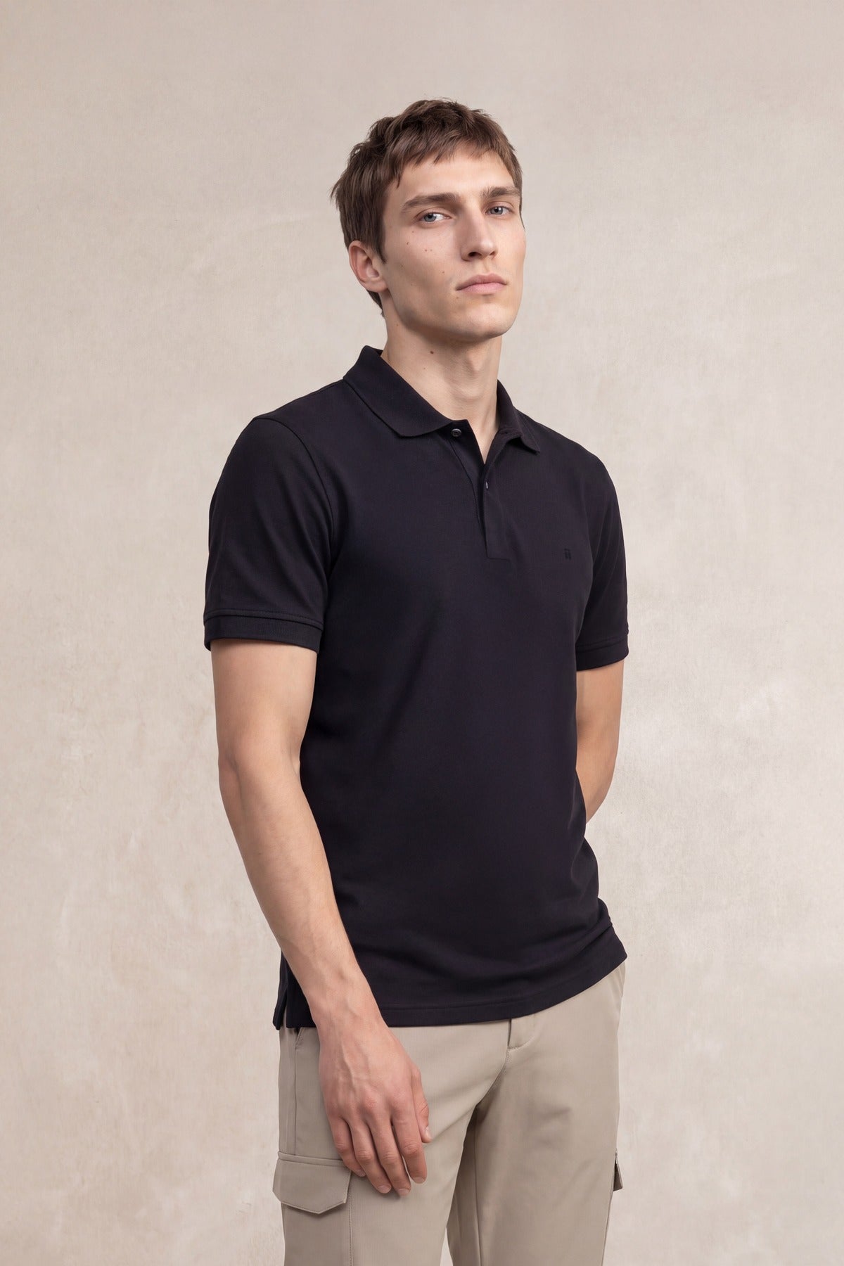 Men's black short-sleeve polo shirt Ranger