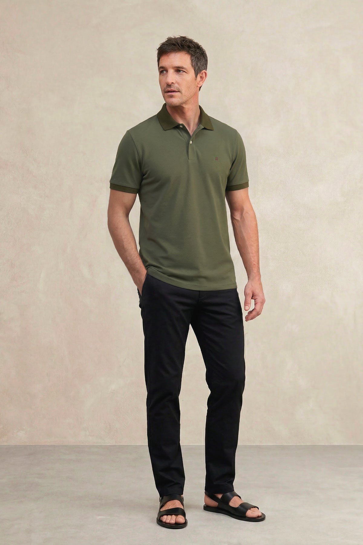 Polo manga corta hombre verde Ranger