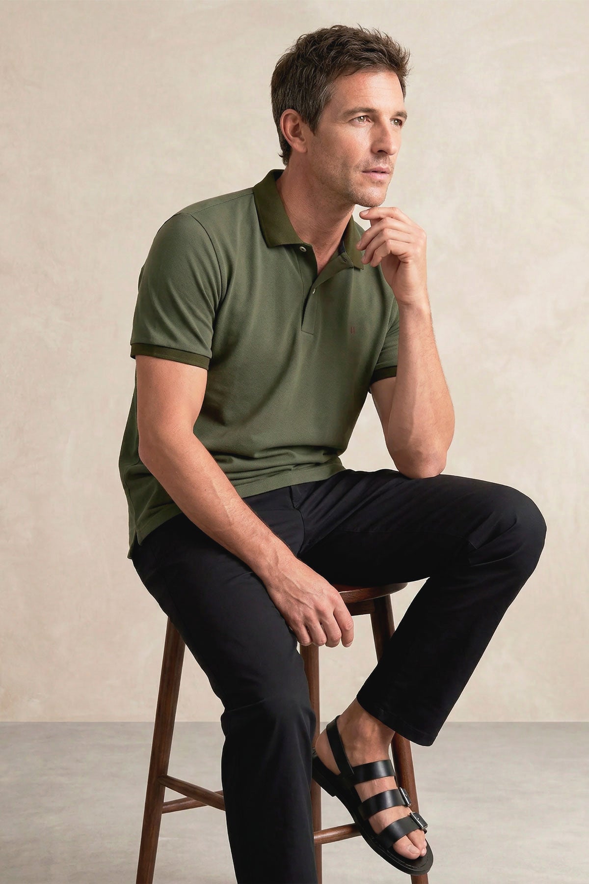 Polo manga corta hombre verde Ranger