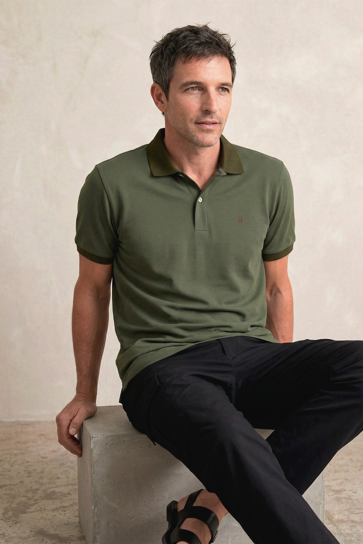Polo manga corta hombre verde Ranger