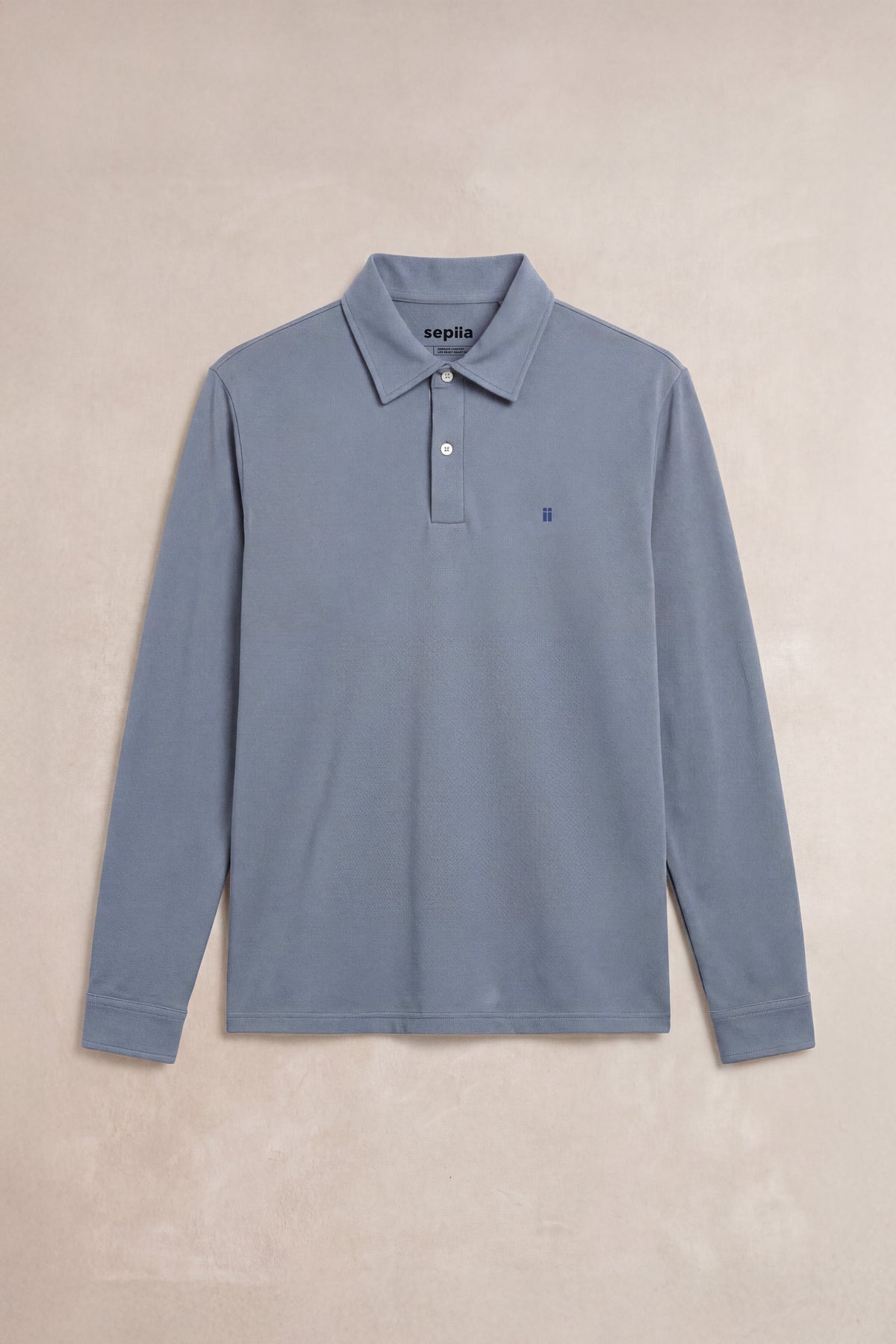 Polo manga larga hombre azul grisaceo Ranger