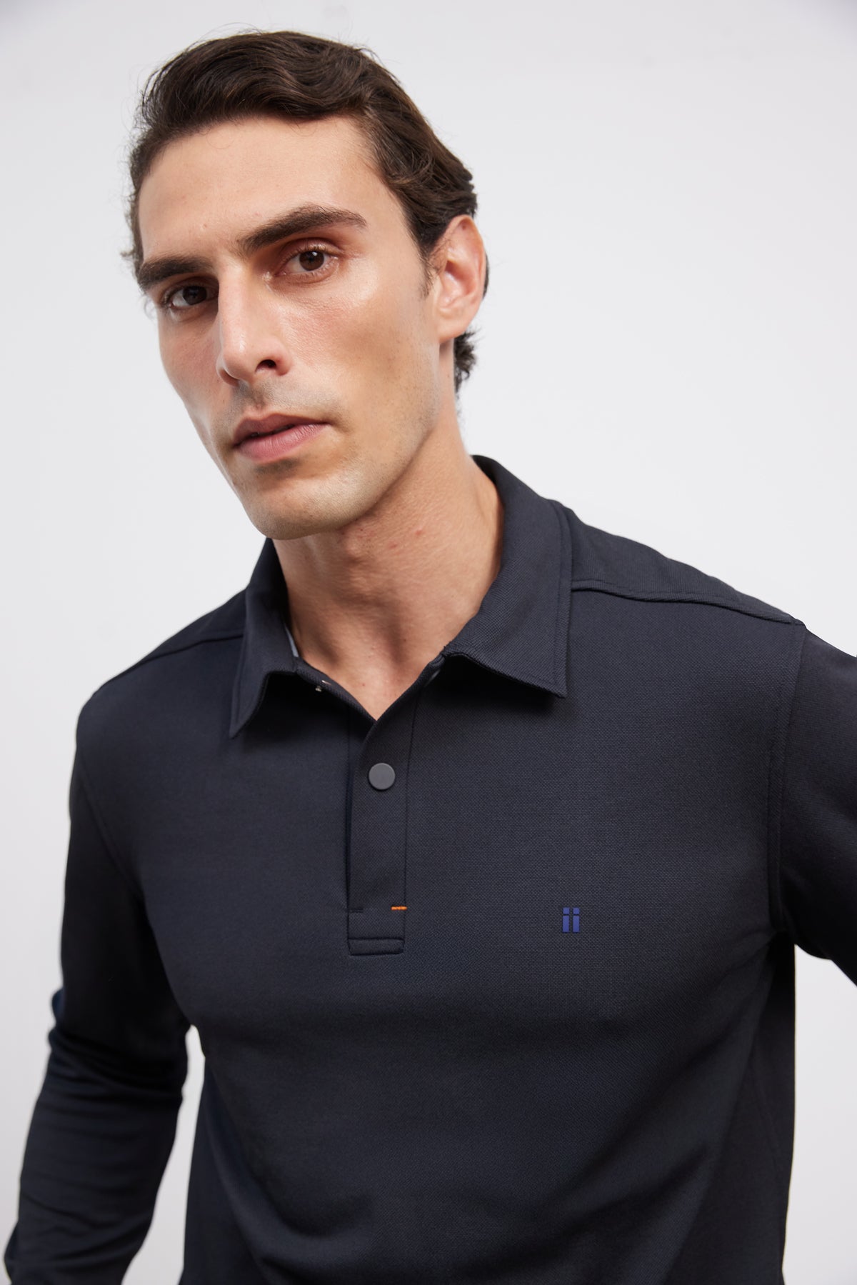 Polo manga larga hombre azul marino Warm+
