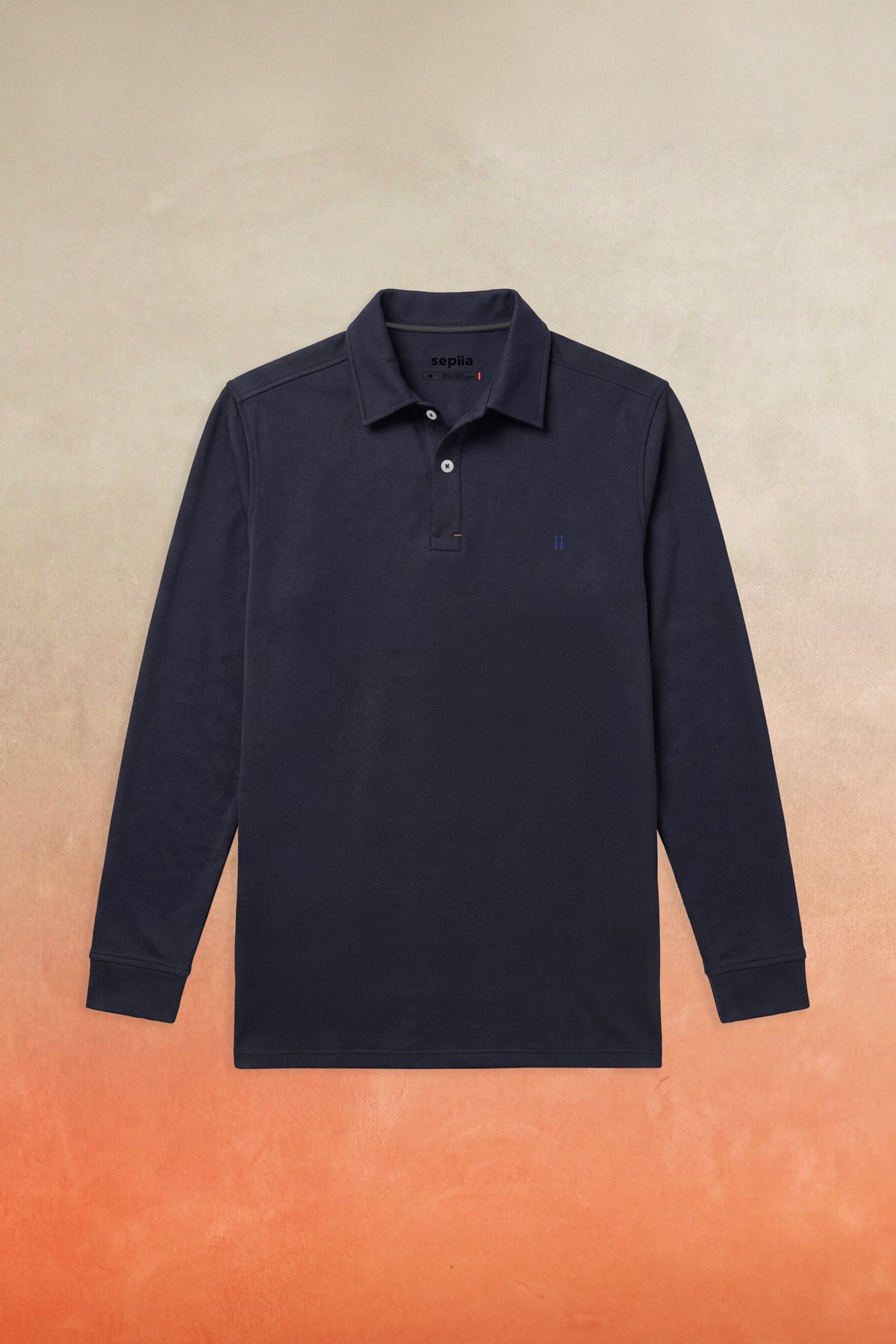 Polo manga larga hombre azul marino Warm+