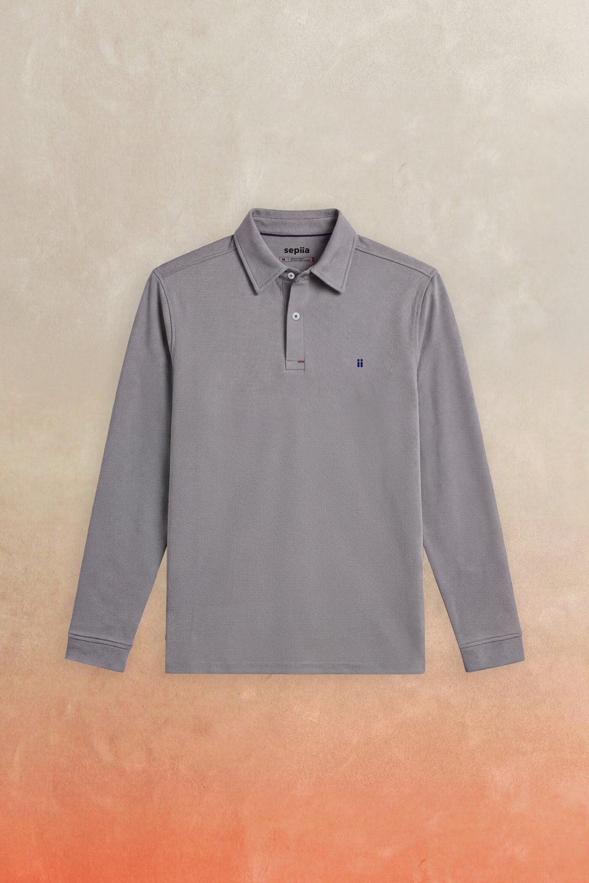 Polo manga larga hombre gris oscuro Warm+