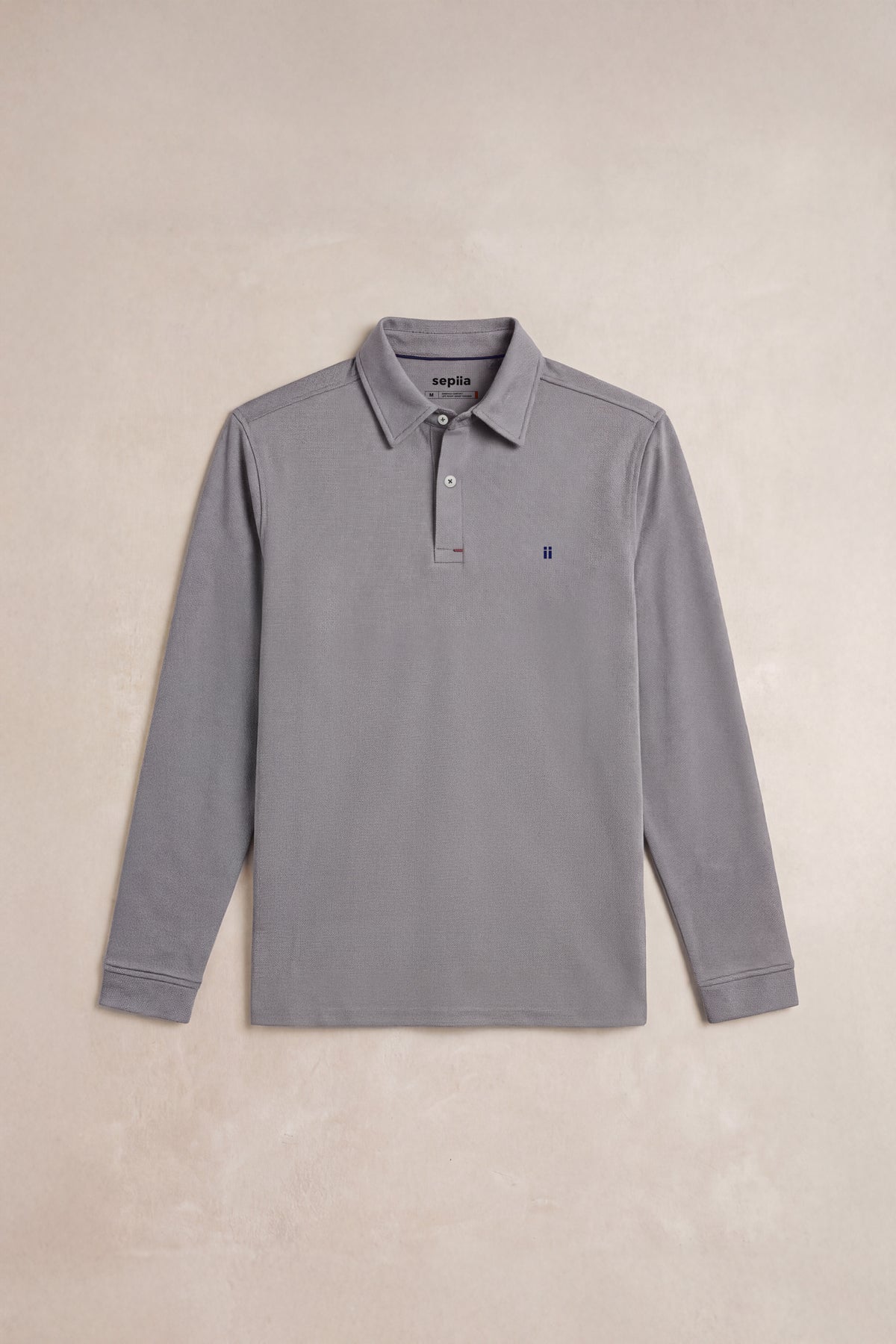 Polo manga larga hombre gris oscuro Warm+