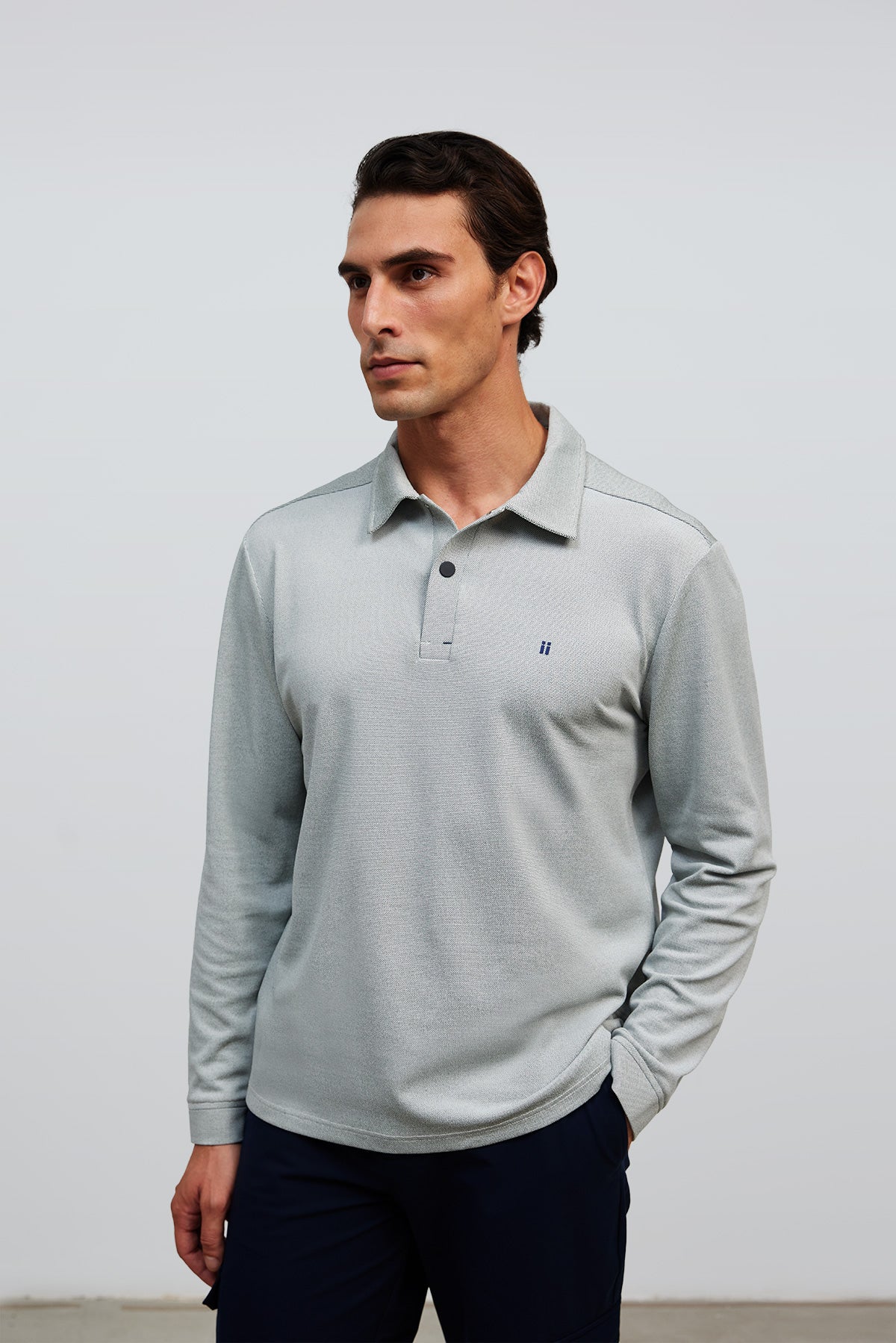 polo manga larga verde warm plano medio 