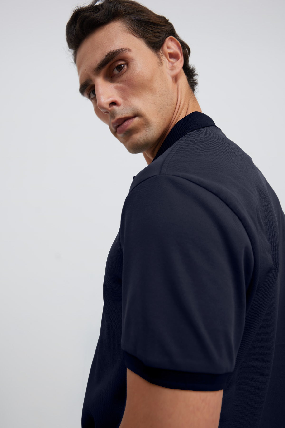 Polo de homem Ranger azul marinho de manga curta