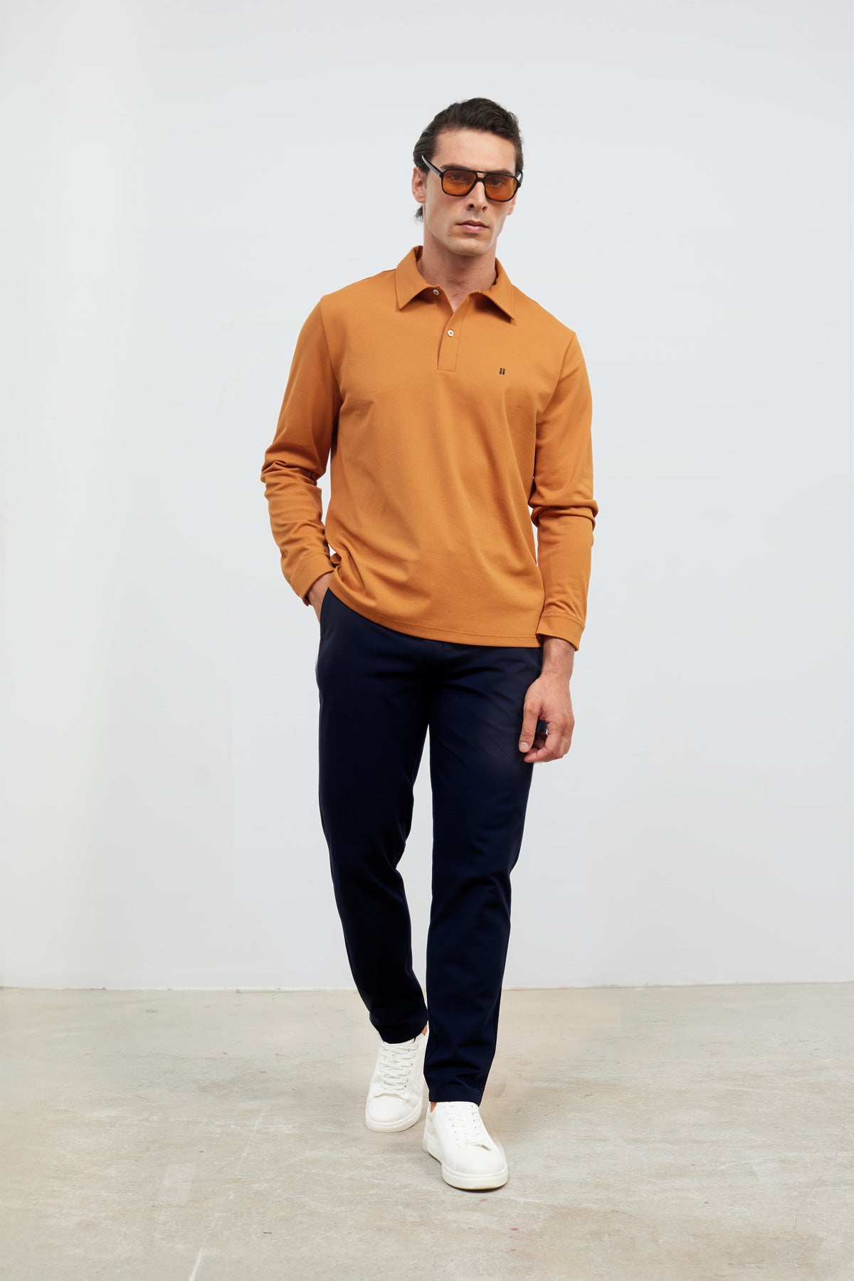 Polo de manga comprida para homem Ranger Hazelnut