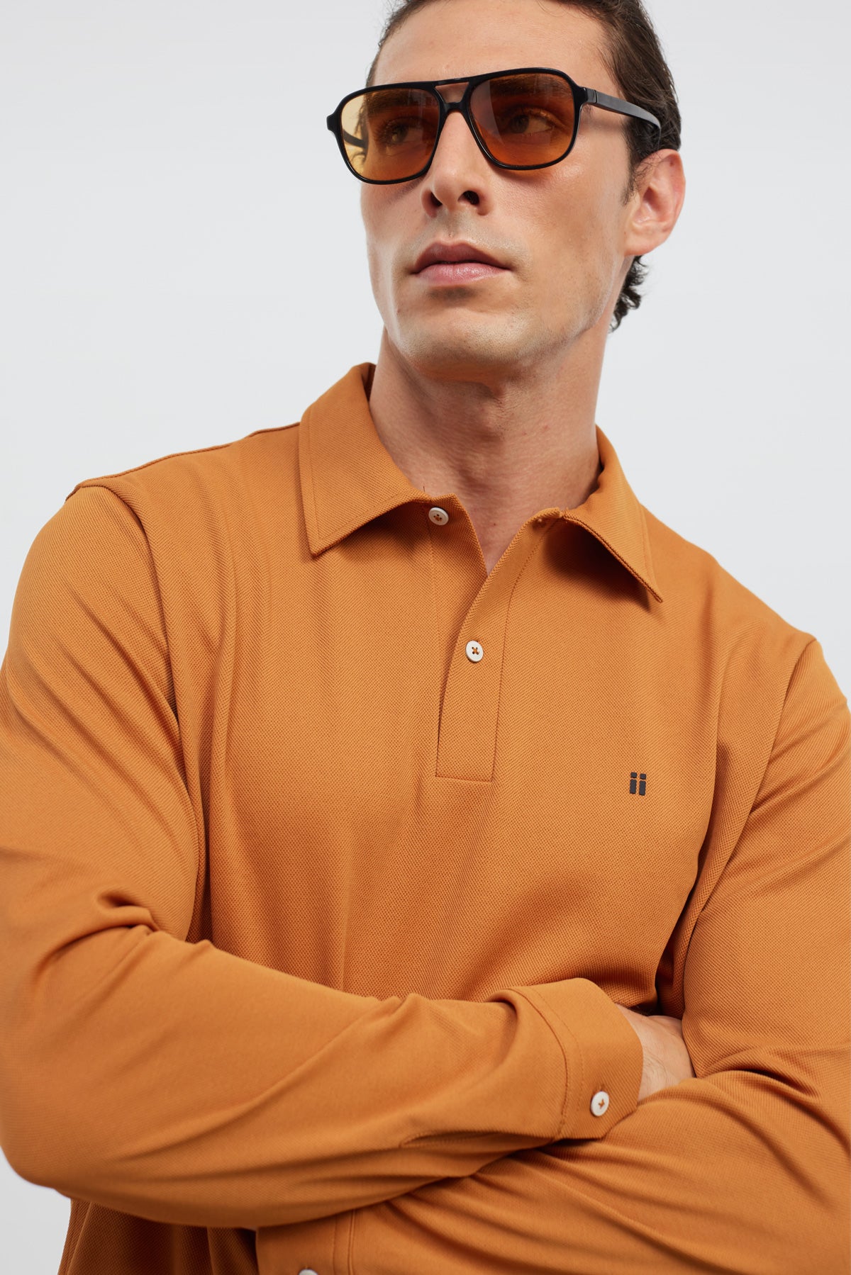 Polo de manga comprida para homem Ranger Hazelnut