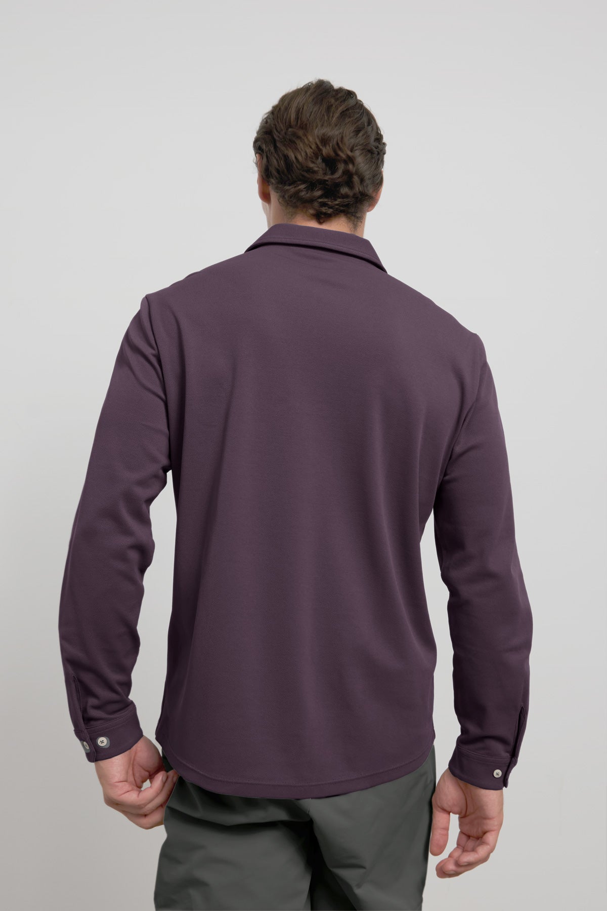 Polo de manga comprida para homem na cor ameixa Ranger