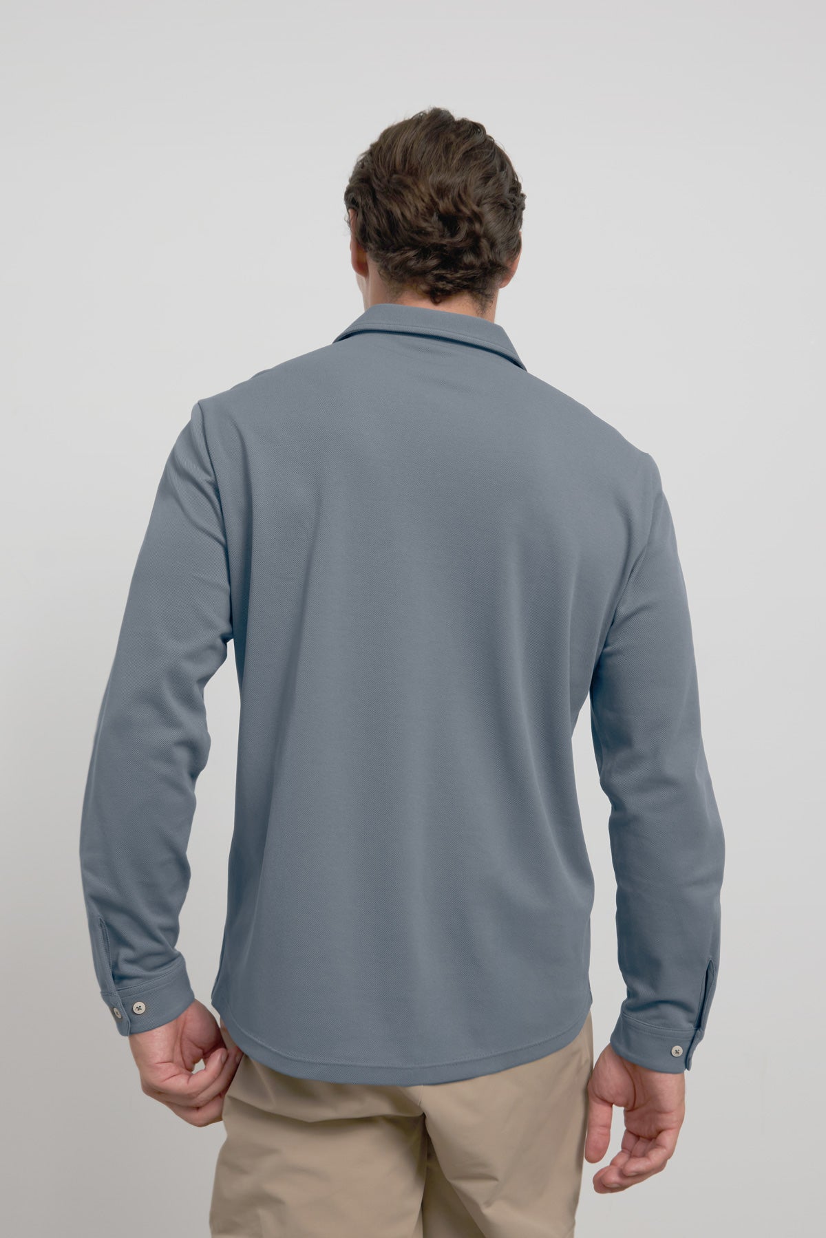 Polo de manga comprida para homem em azul acinzentado Ranger