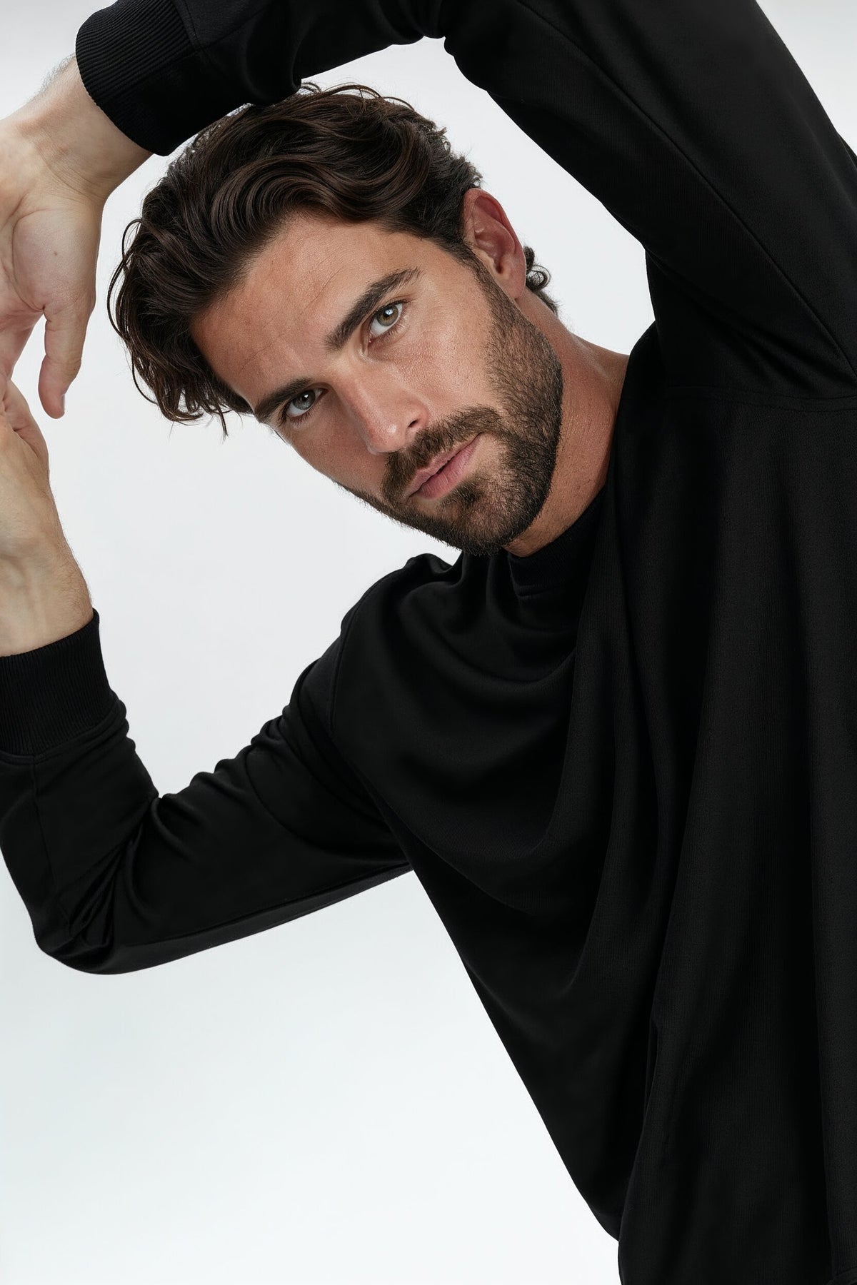 Unisex Black Pique Sweatshirt