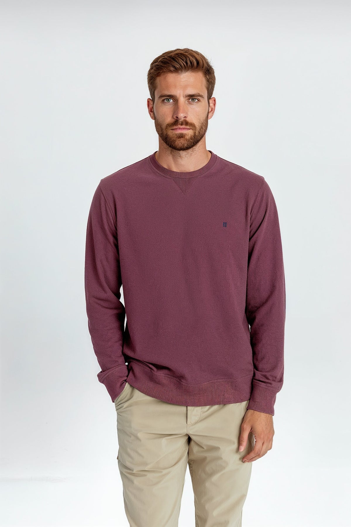 Sudadera granate pique unisex