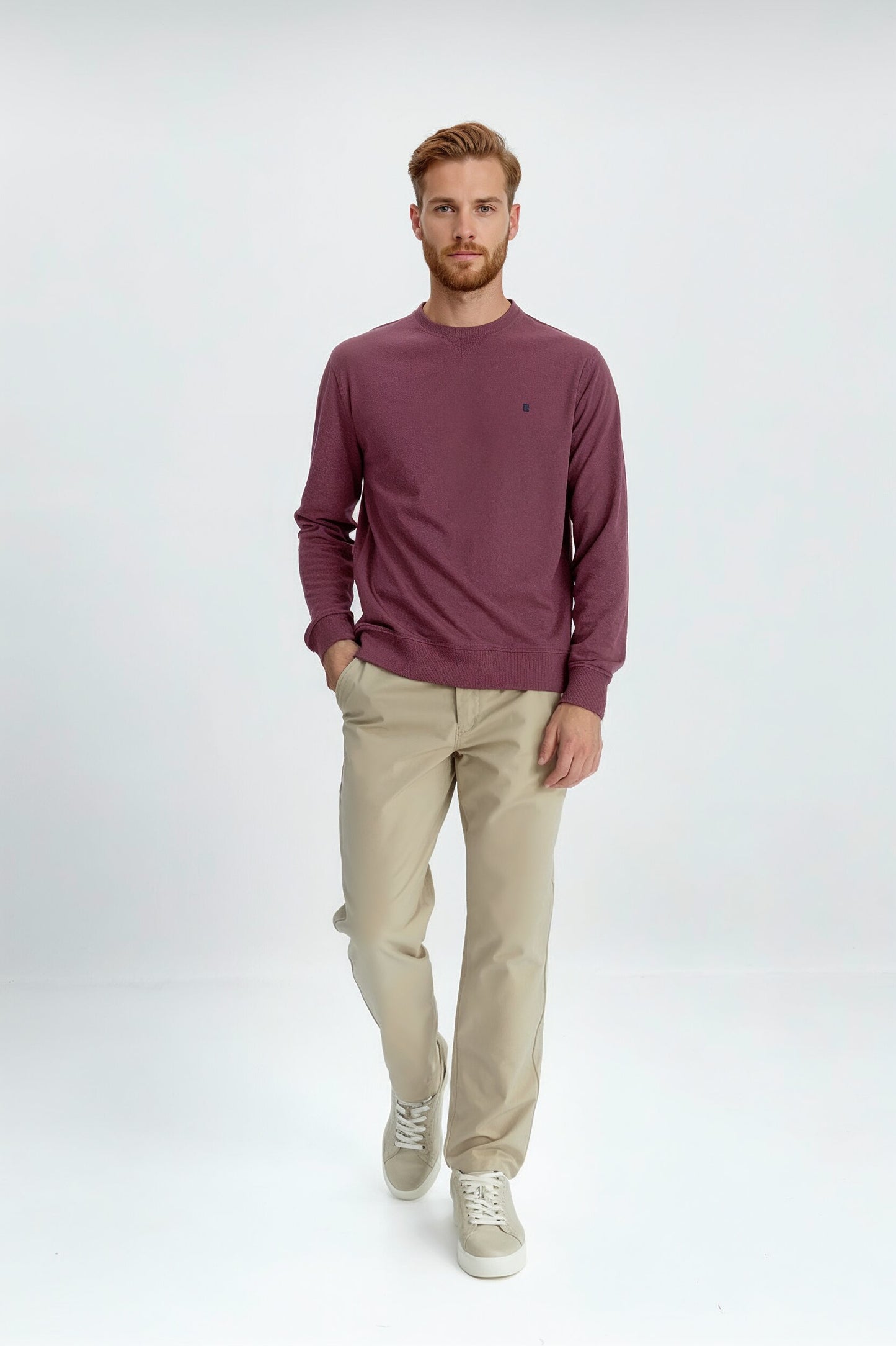 Unisex Pique Maroon Sweatshirt