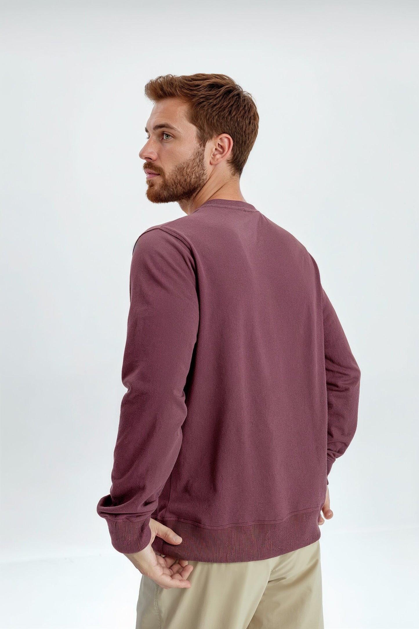 Unisex Pique Maroon Sweatshirt