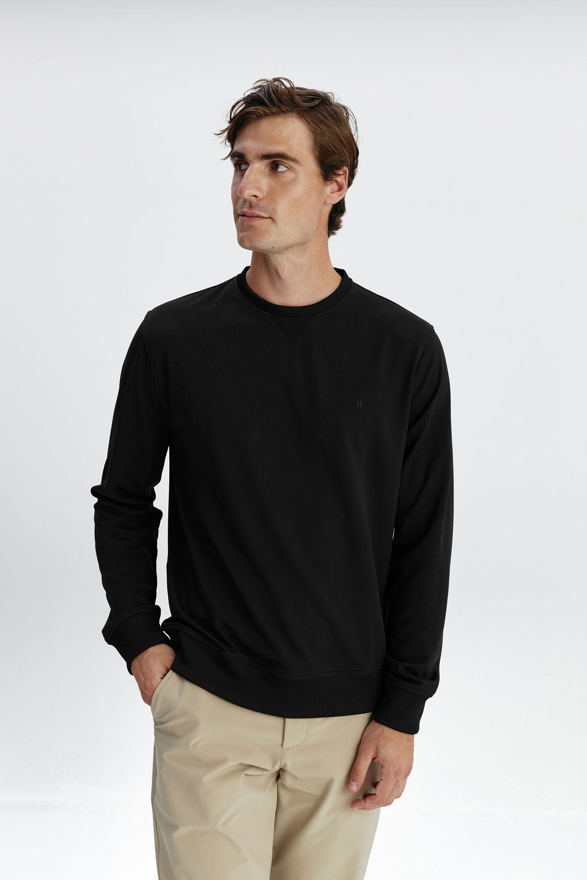 Unisex Black Pique Sweatshirt