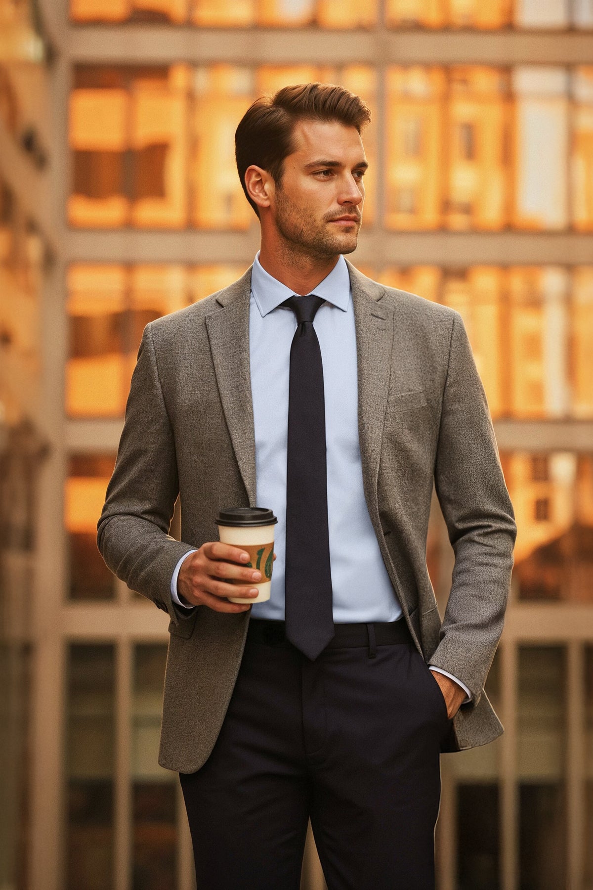 Americana blazer hombre gris Warm+