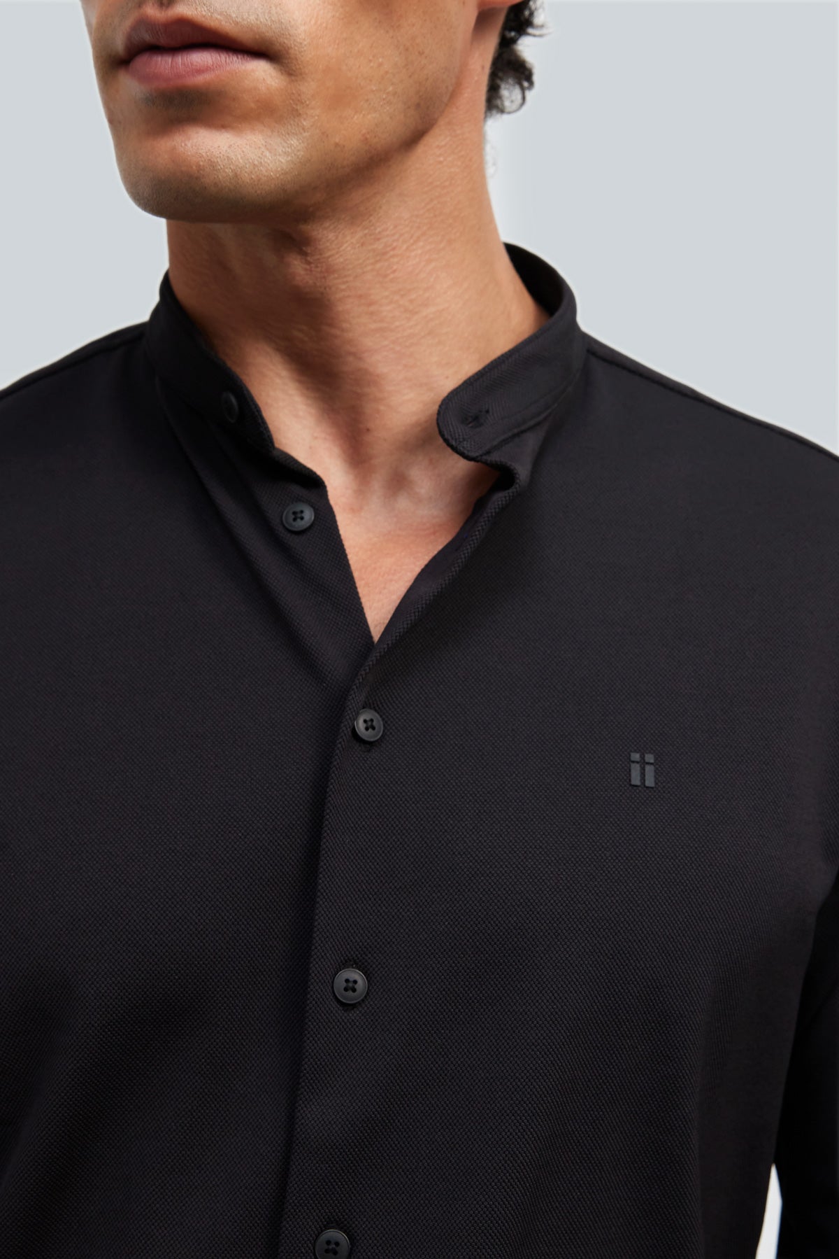 Black Ranger men's casual shirt with Mao collar