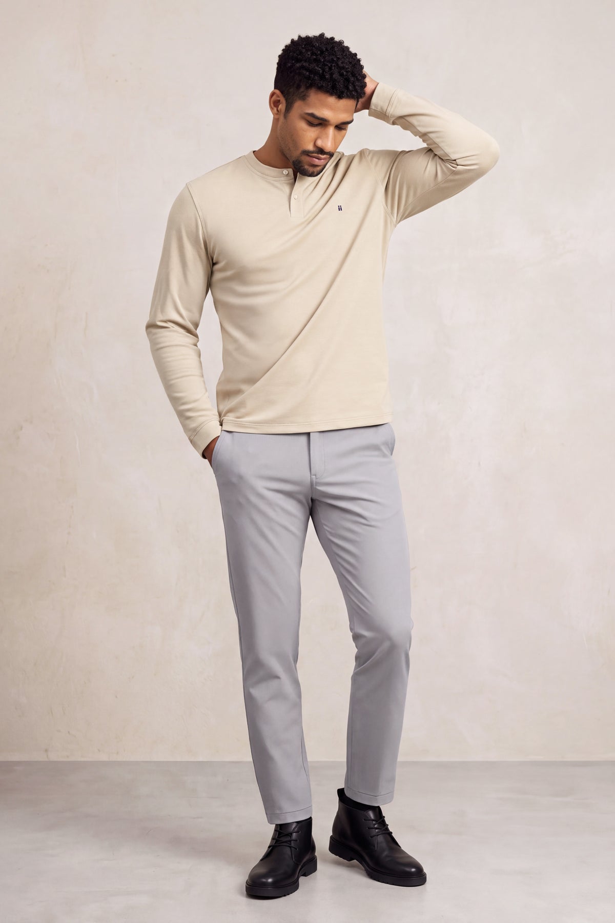Camiseta polo henley hombre beige Ranger