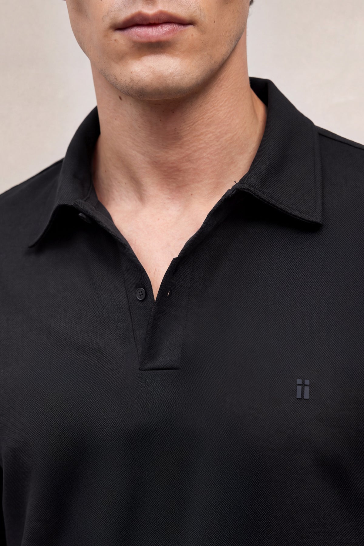 Polo manga larga hombre negro Ranger
