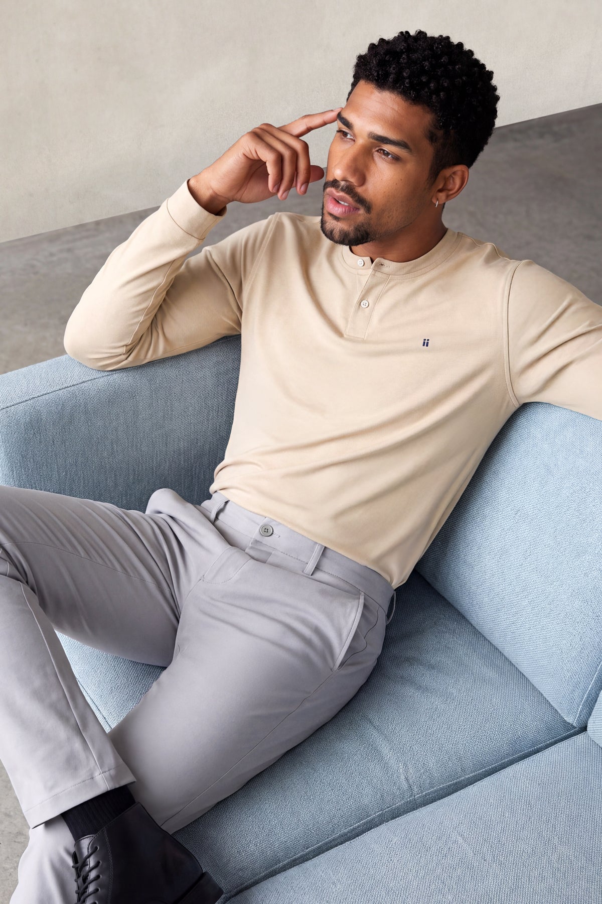 Camiseta polo henley hombre beige Ranger