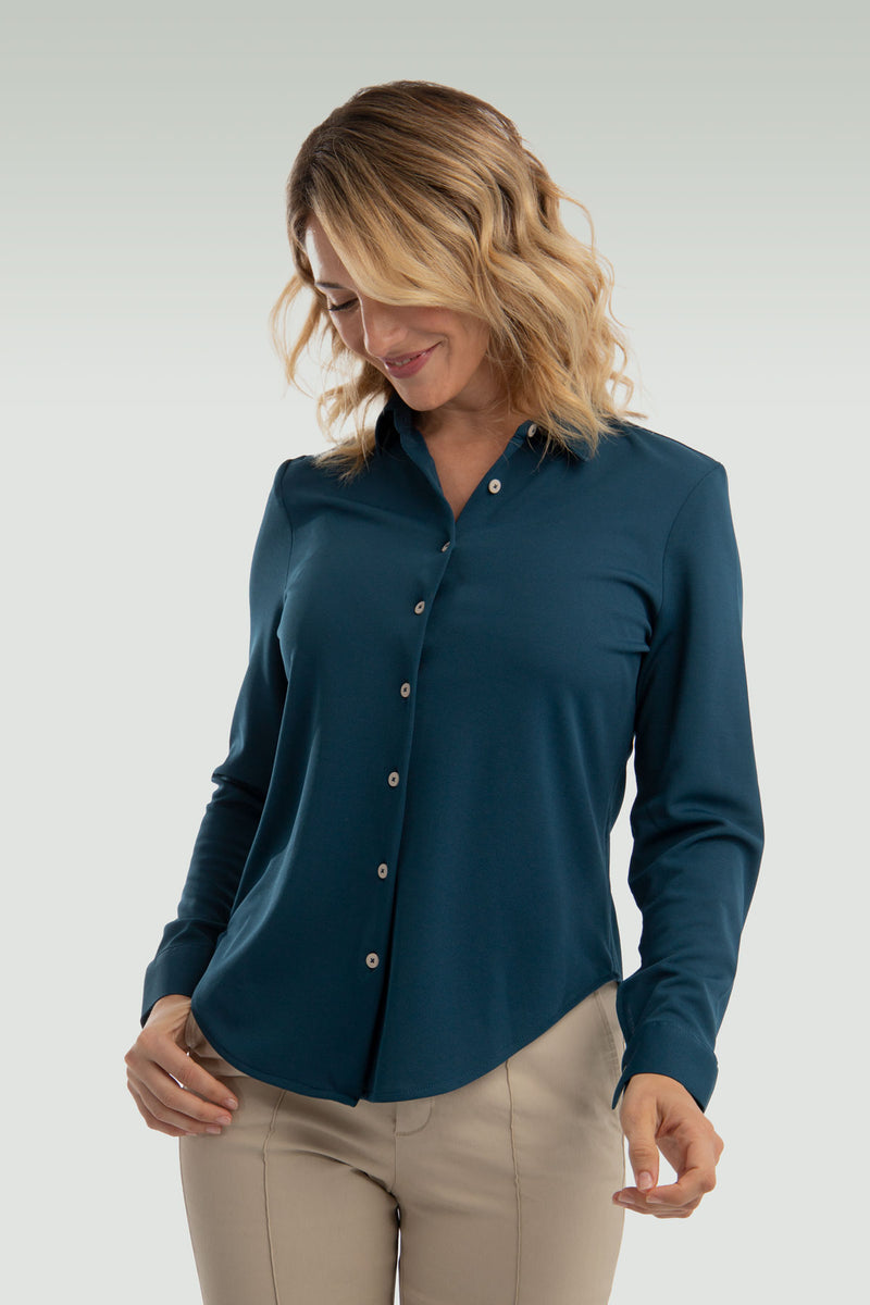 Camisa para mujer oversized básica azul zafiro