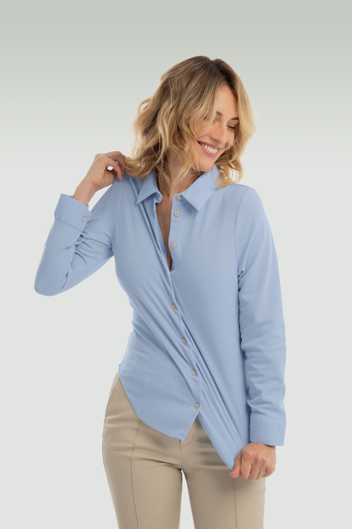 Camisa mujer azul cabo slim - Sepiia