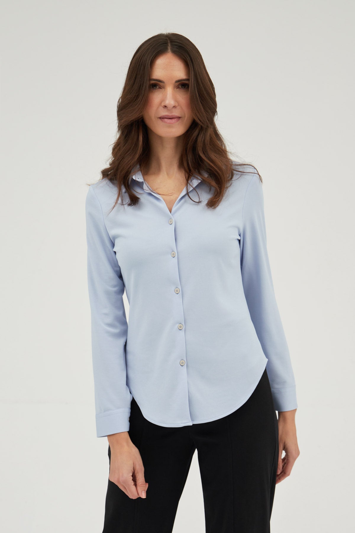 Camisa mujer celeste slim - Sepiia