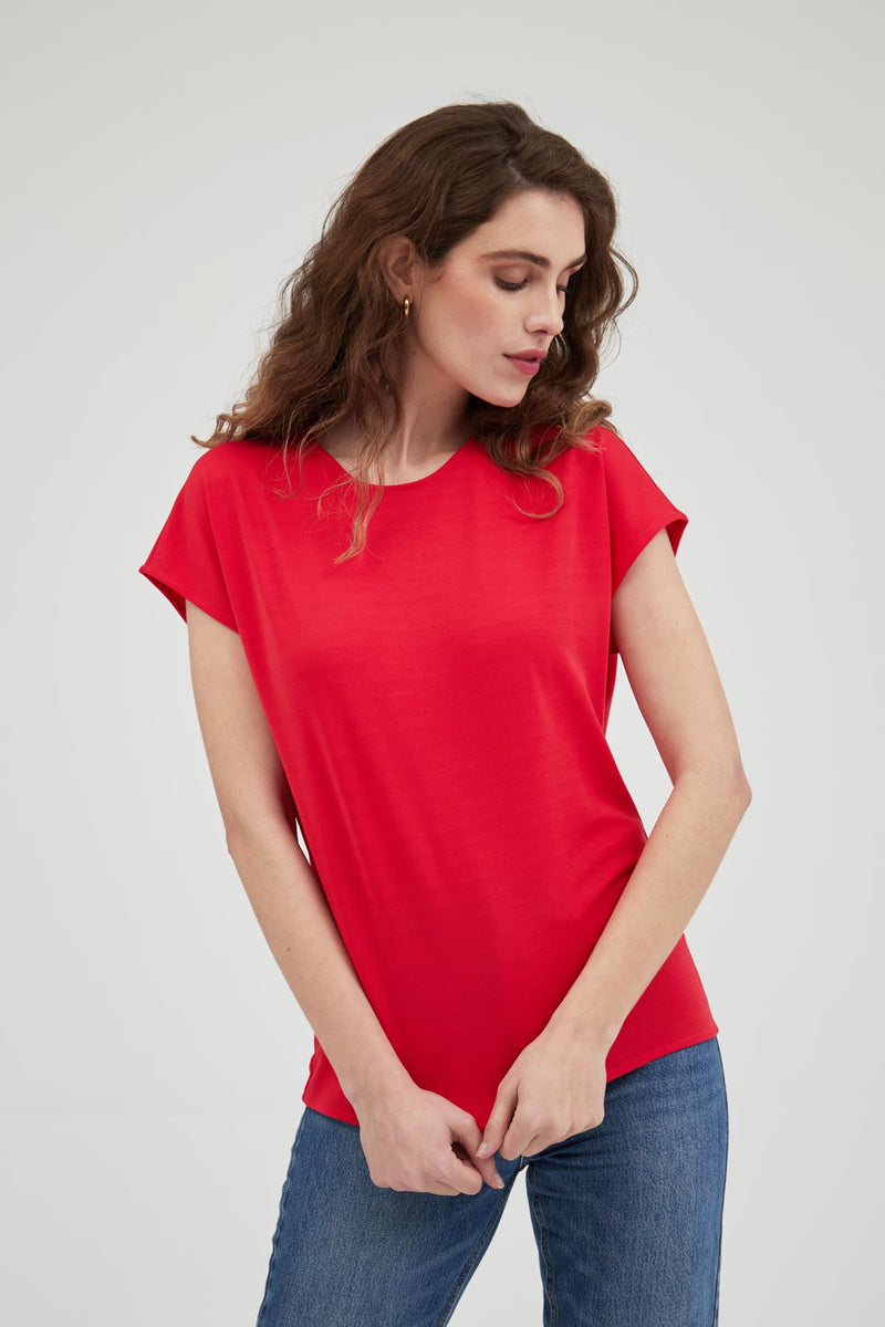 Women's kimono T-shirt red