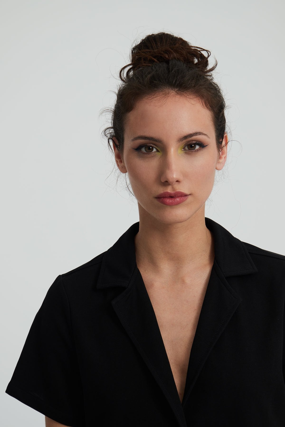 Camisa bowling mujer negra manga corta - Sepiia