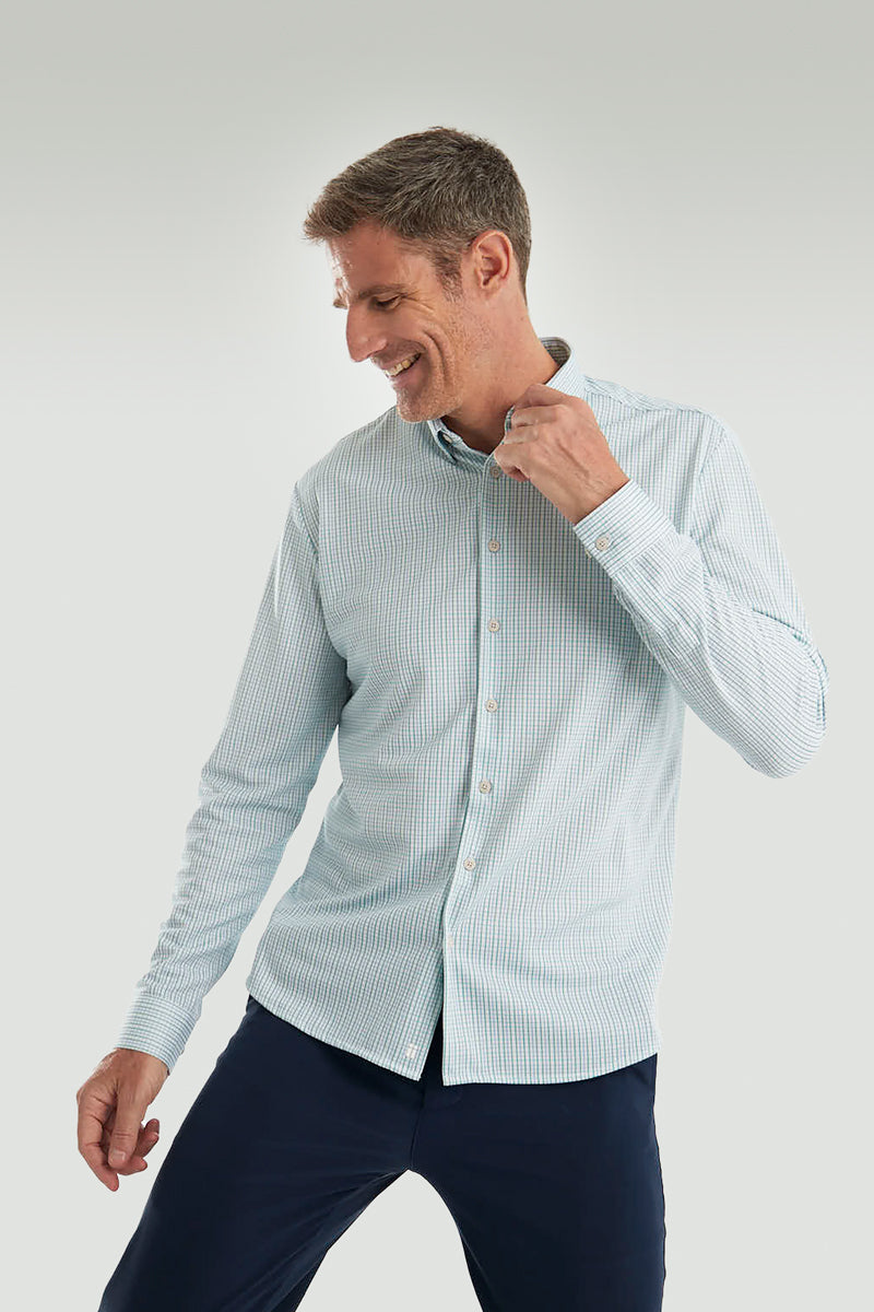 Camisa casual hombre cross verde